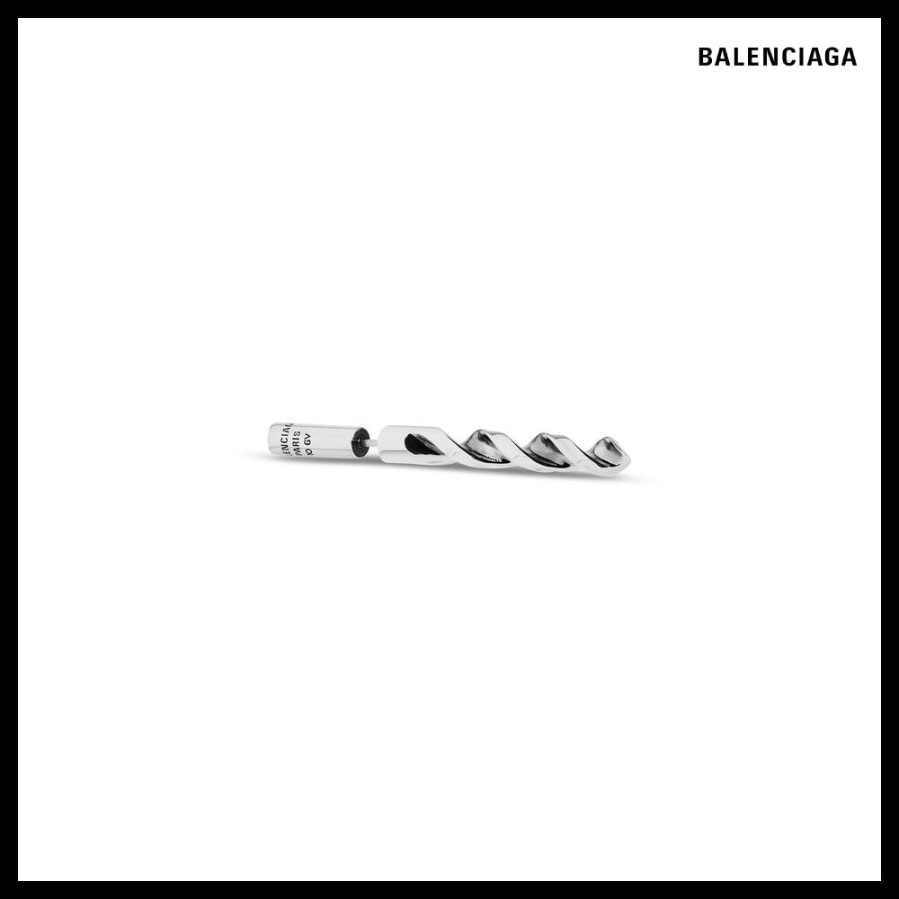 【BALENCIAGA】City Drill Earrings Silver