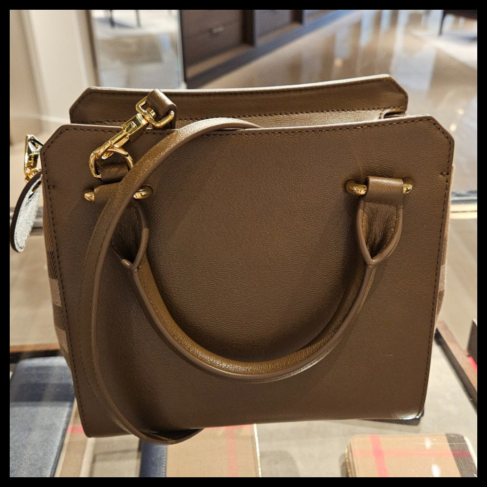 【BURBERRY】BANWELL house check mini tote bag earth