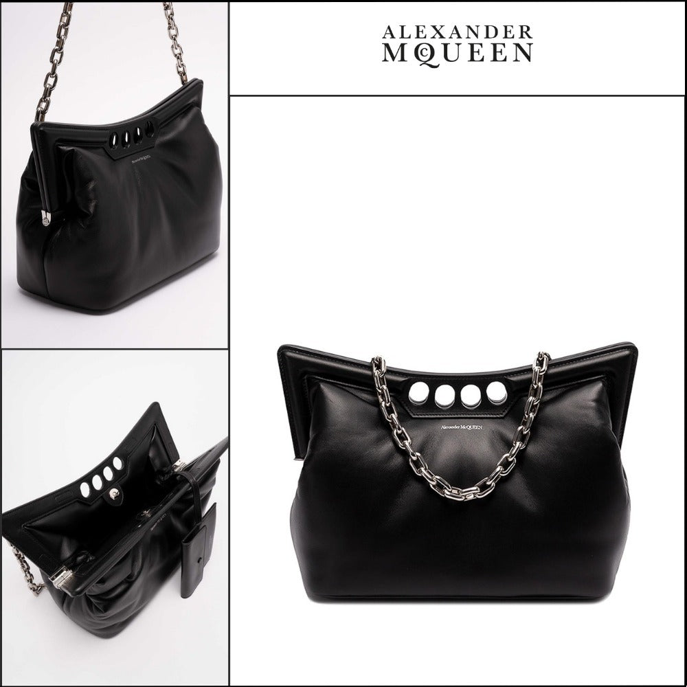 【Alexander Mcqueen】Puffy Peak Leather Crossbody Bag