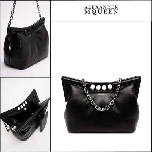 【Alexander Mcqueen】Puffy Peak Leather Crossbody Bag