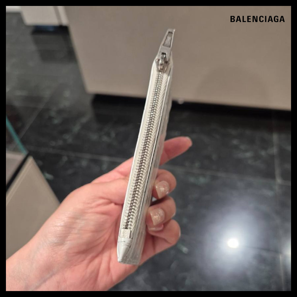 【BALENCIAGA】Hourglass Long Coin & Card Holder White