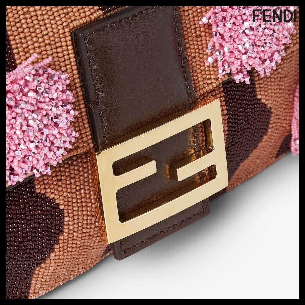 【FENDI】Baguette Multi Color Beaded Embroidery Tote Bag