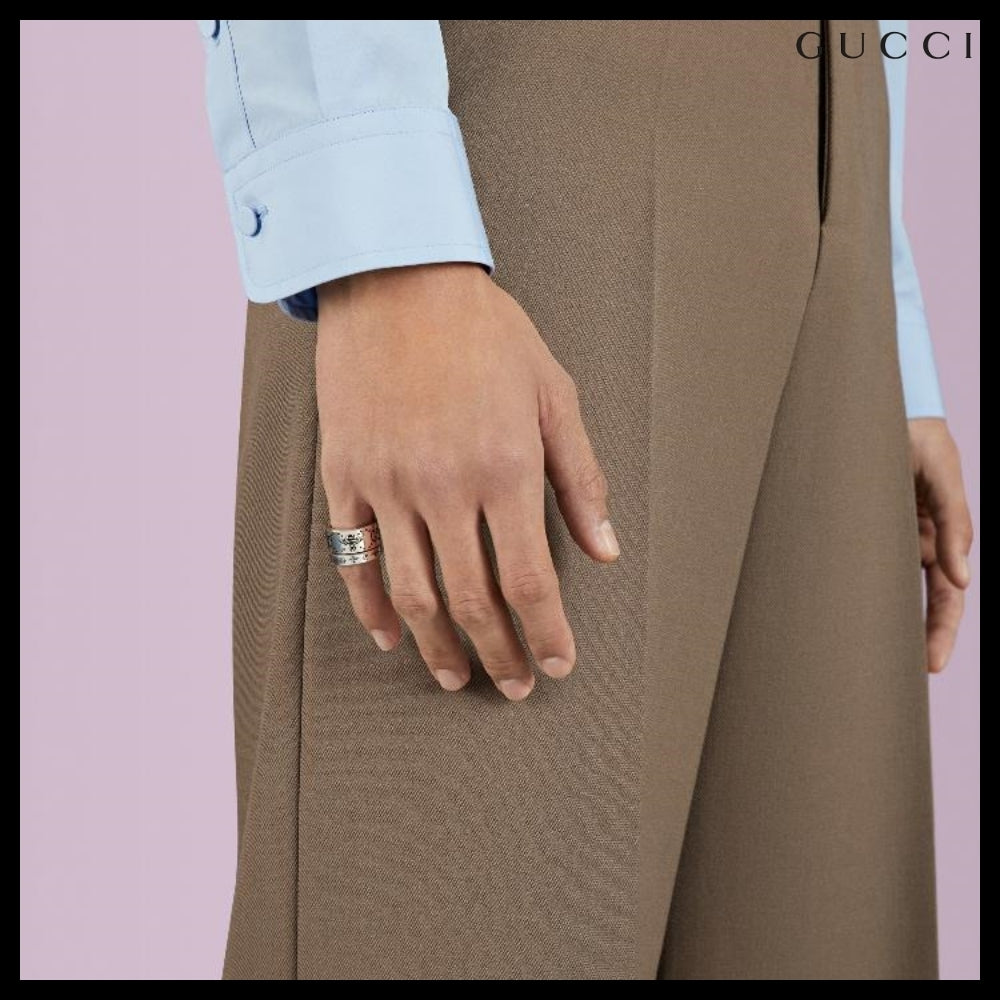 【GUCCI】GG BEE Bee Logo Engraving Ring SILVER