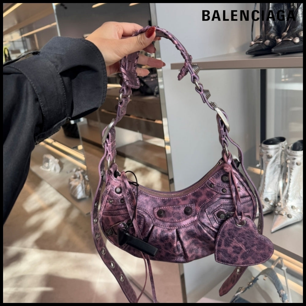 【BALENCIAGA】Le Cagole XS Shoulder Bag Pink Leopard