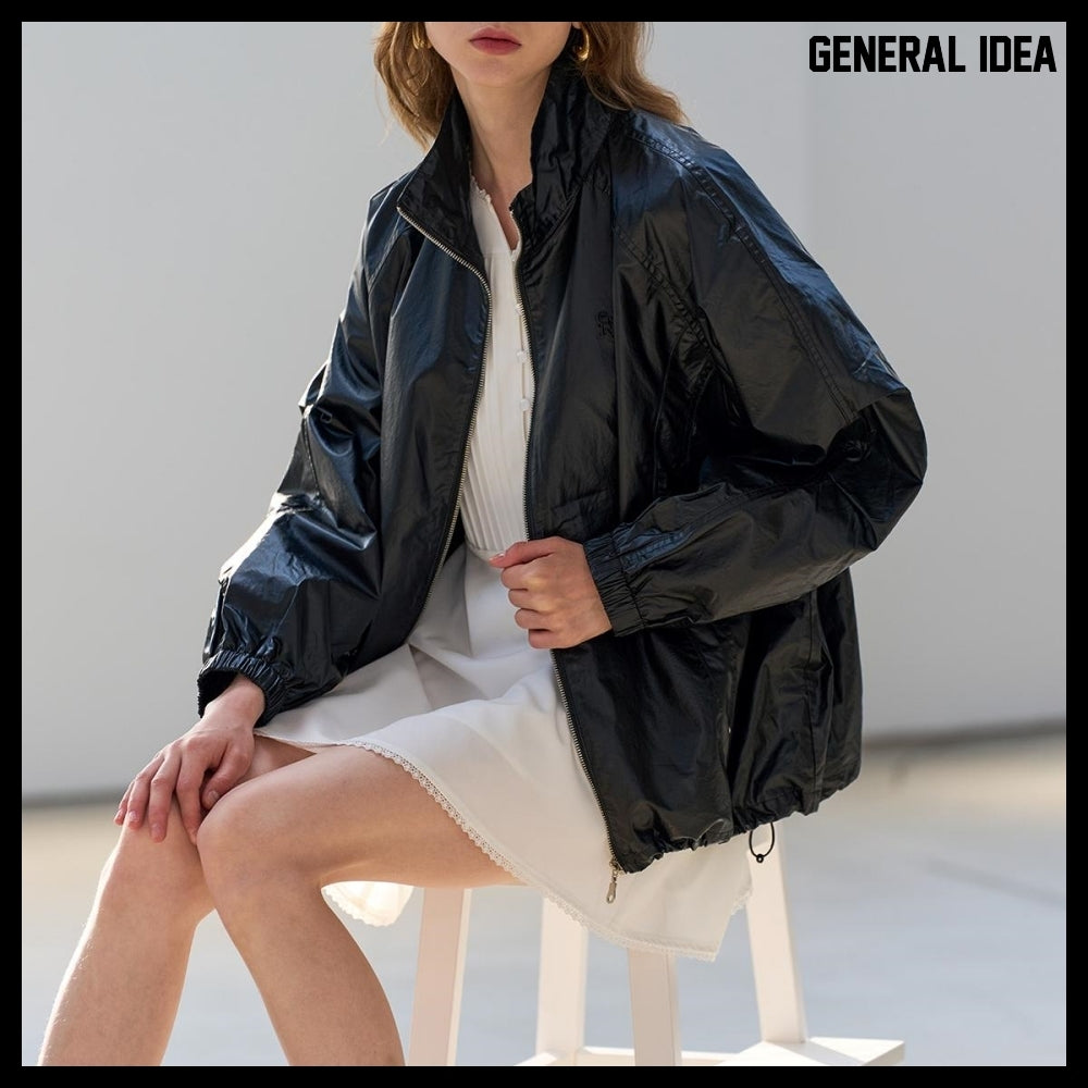 【GENERAL IDEA】Glossy Coating Jumper - Black