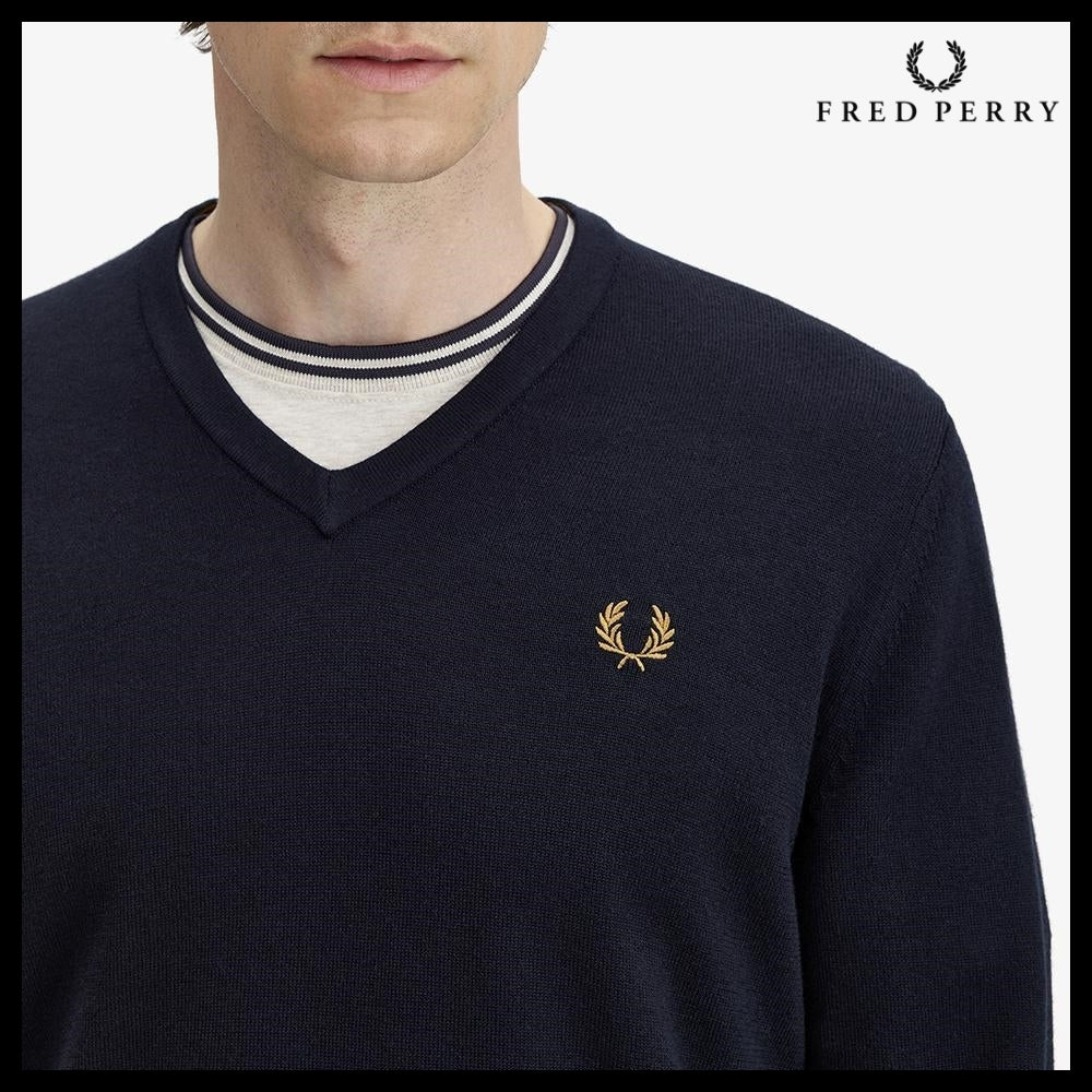 ◆FRED PERRY◆ Vネックニット V Neck Knit クラシック