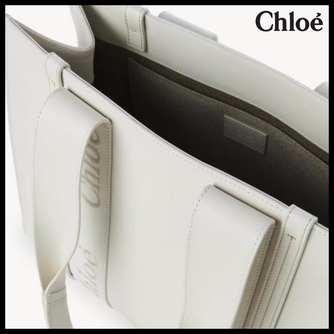 【Chloe】Medium Woody Tote Bag White
