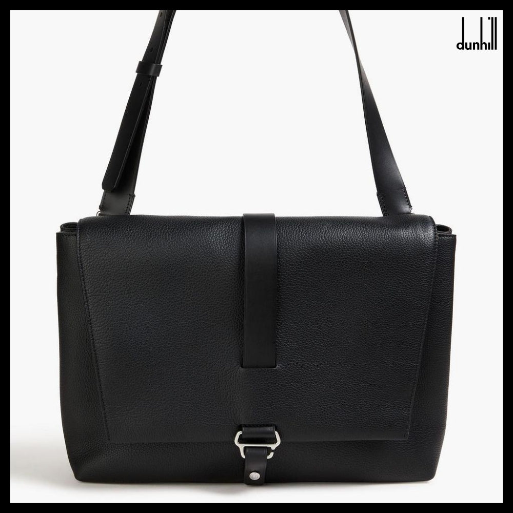 【Dunhill】ペブル加工レザー メッセンジャーバッグ