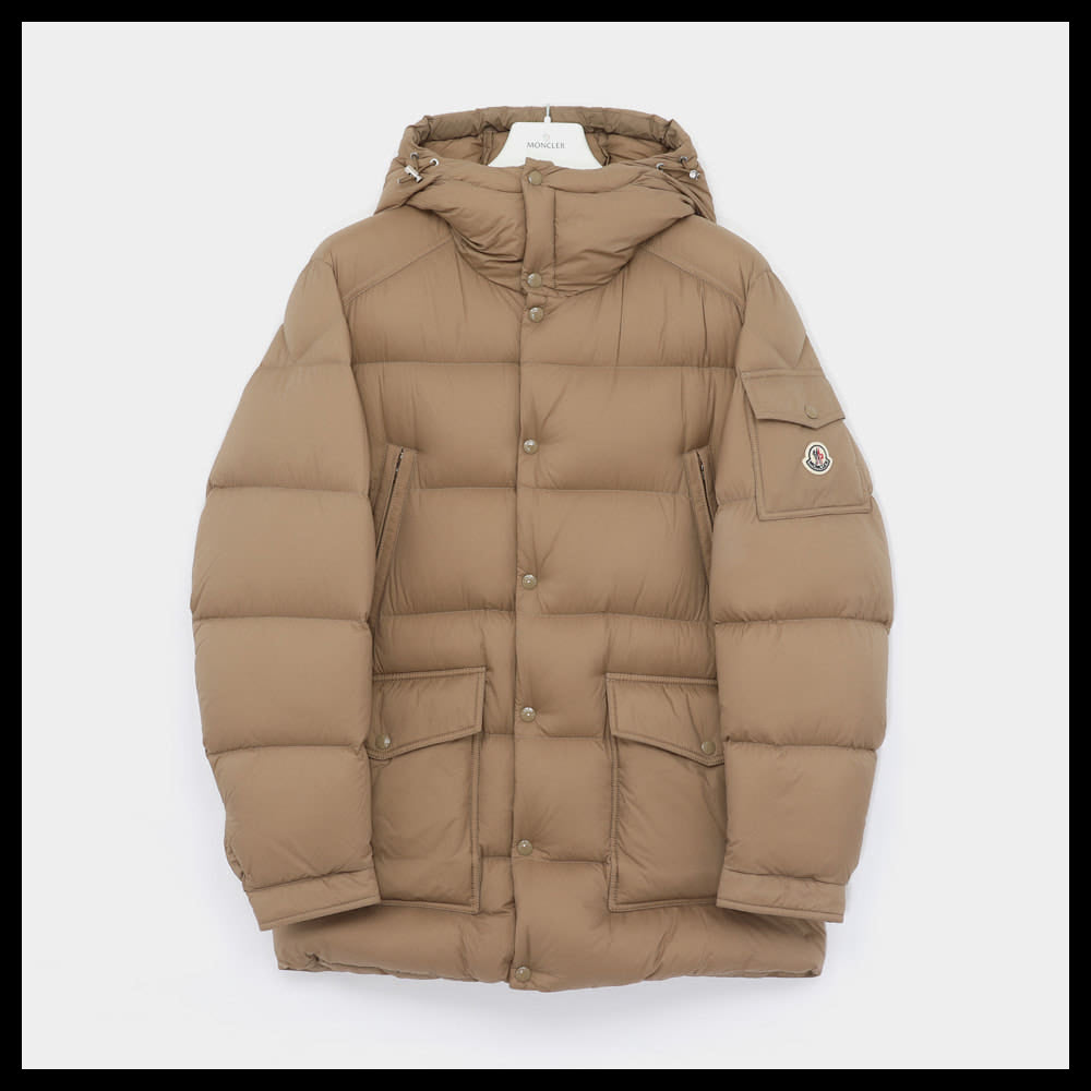 【MONCLER】Patch logo hooded padded jacket