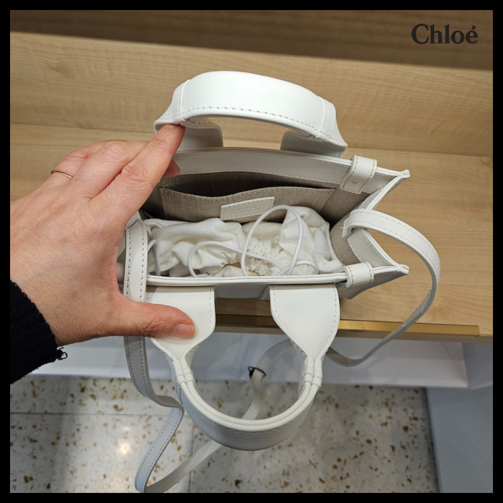 【Chloe】Woody Small Tote Bag White