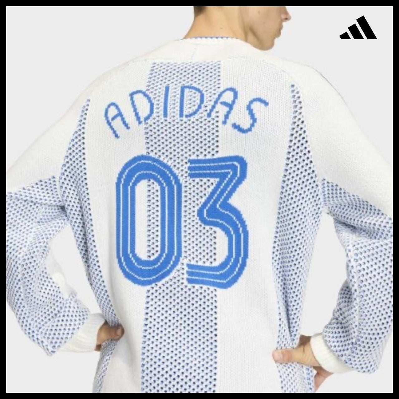 【ADIDAS】Block Core White Lightweight Long Sleeve Knit