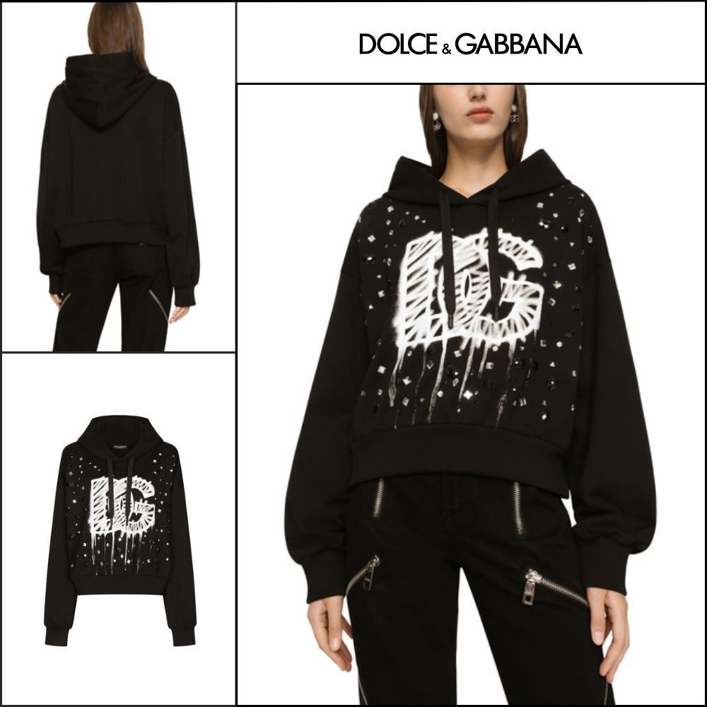 【Dolce&Gabbana】JERSEY SWEATSHIRT DG LOGO PRINT