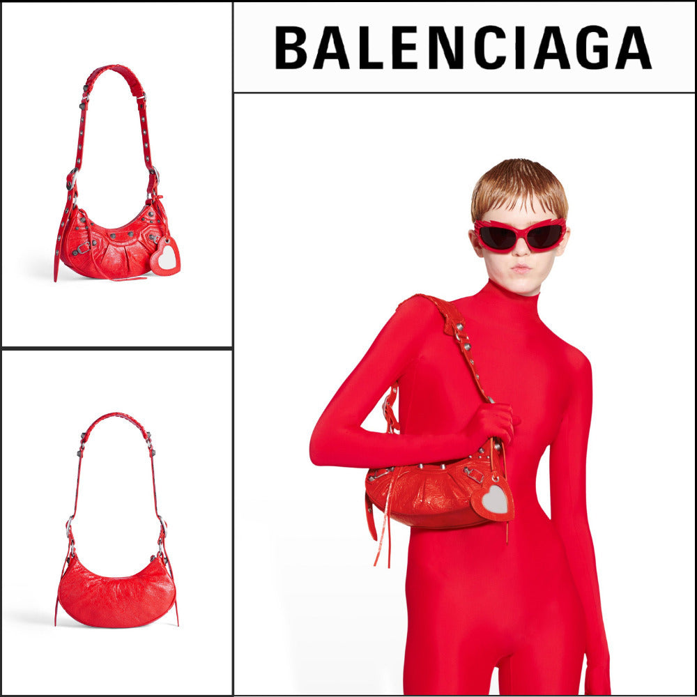 【BALENCIAGA】XS Le Cagole Shoulder Bag in Tomato Red