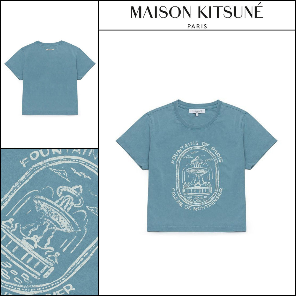 【Maison Kitsune】Women’s Fountain Stamp Faded T-Shirt