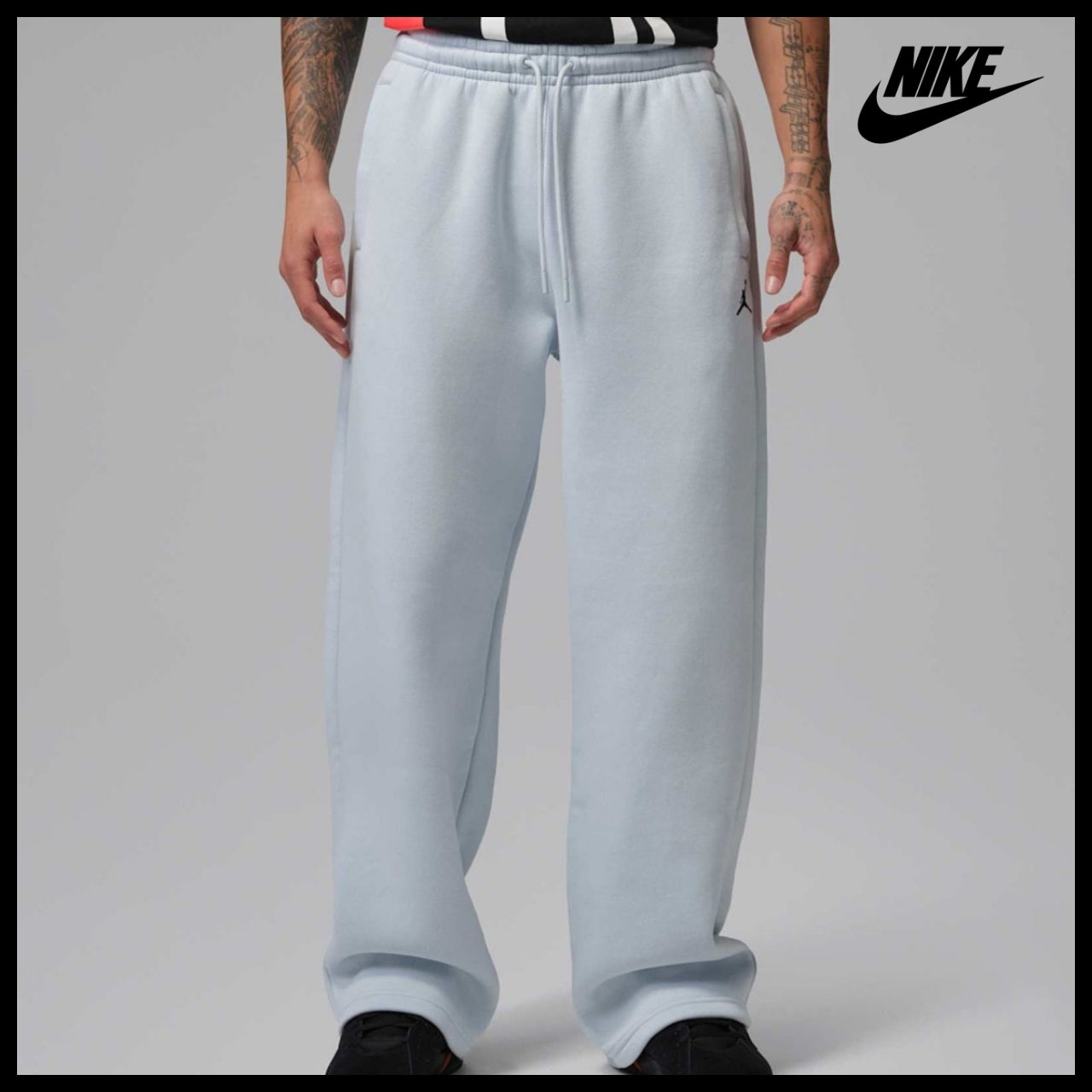 【NIKE】Brooklyn Fleece Oversized Open Hem Pants M Aura