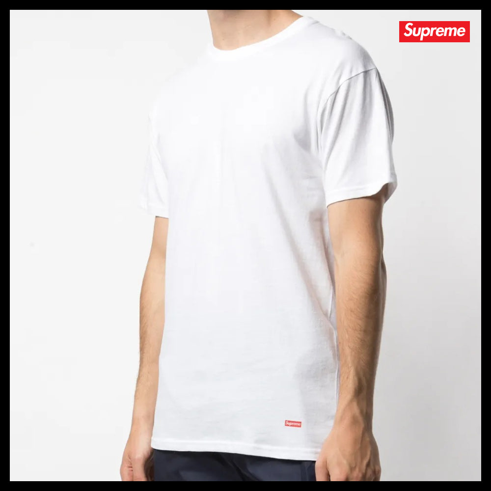 【Supreme】Hanes Tagless T Shirt White Black 3 Pack