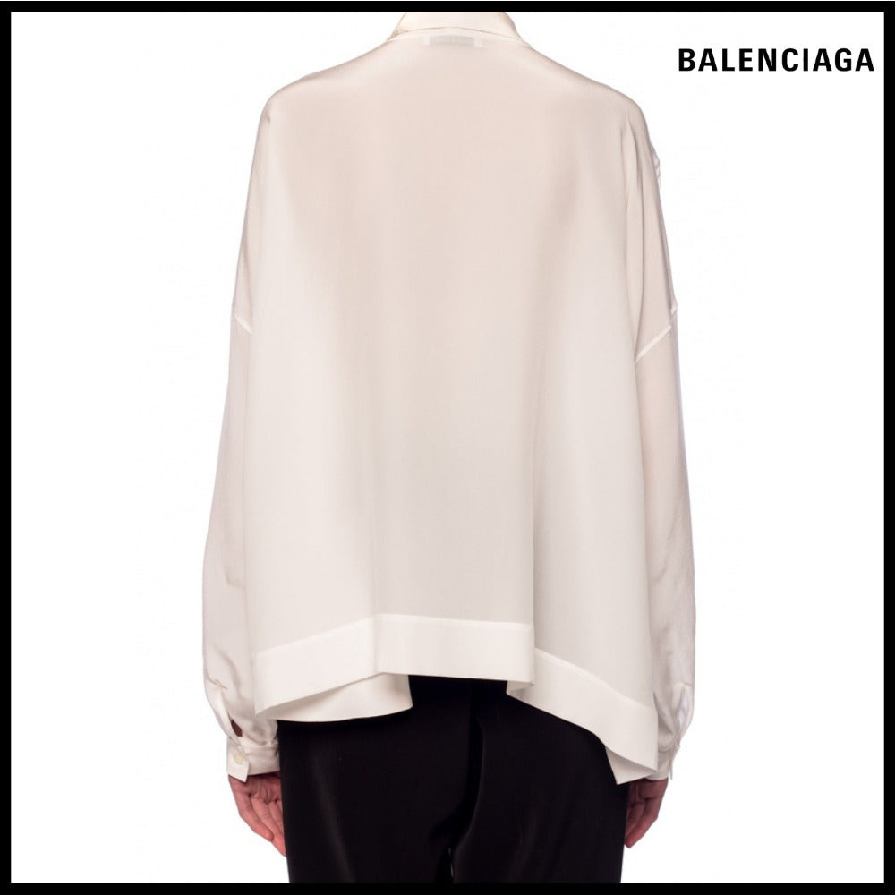 【BALENCIAGA】Fluid Vareuse White Shirt