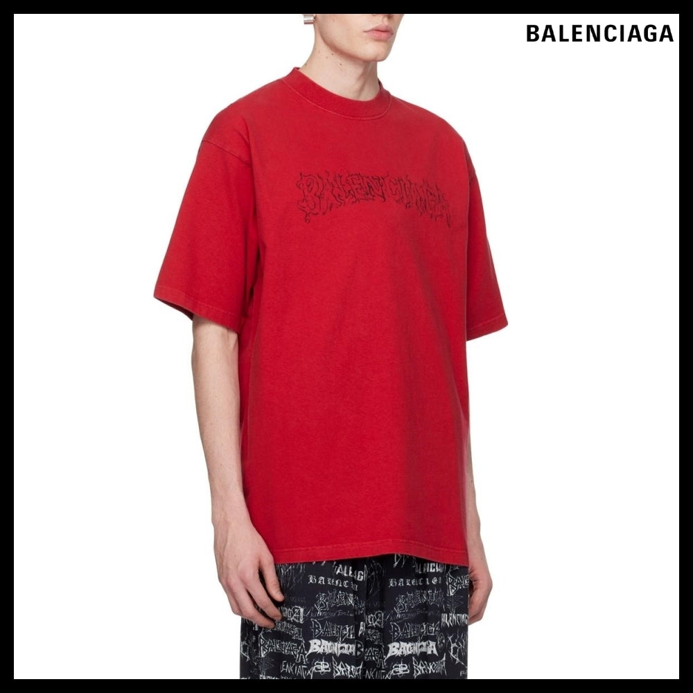 【BALENCIAGA】DIY Metal Red T-Shirt Large Fit
