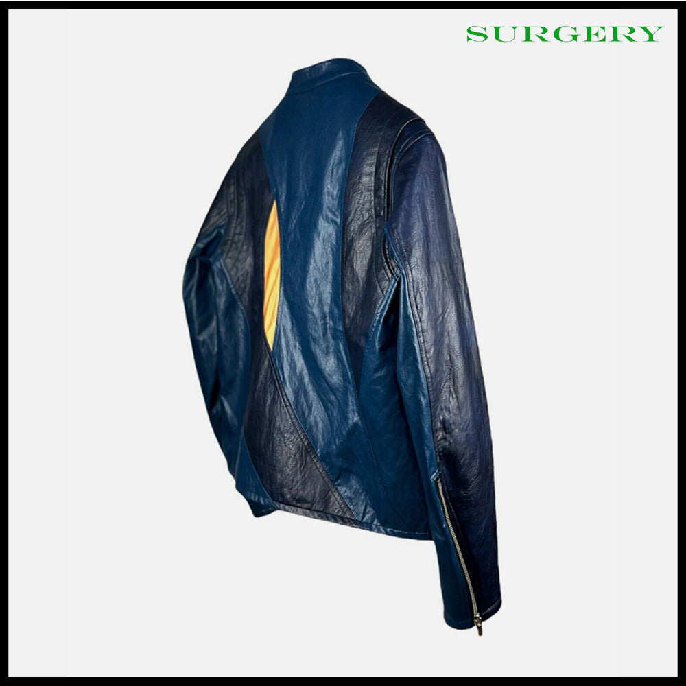 【SURGERY】Curve Layered Rider Jacket Blue