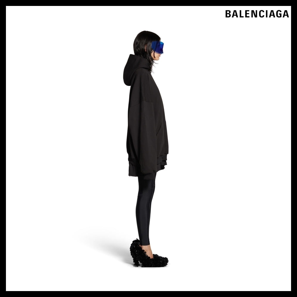 【BALENCIAGA】BB Paris Strass Hoodie Large Fit Black