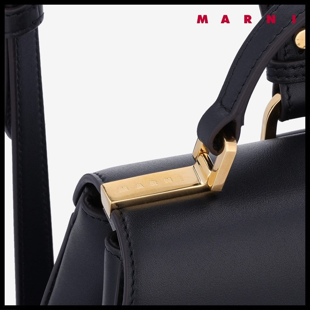 【MARNI】 マルニ バッグ BEAD LEATHER BACKPACK BLACK