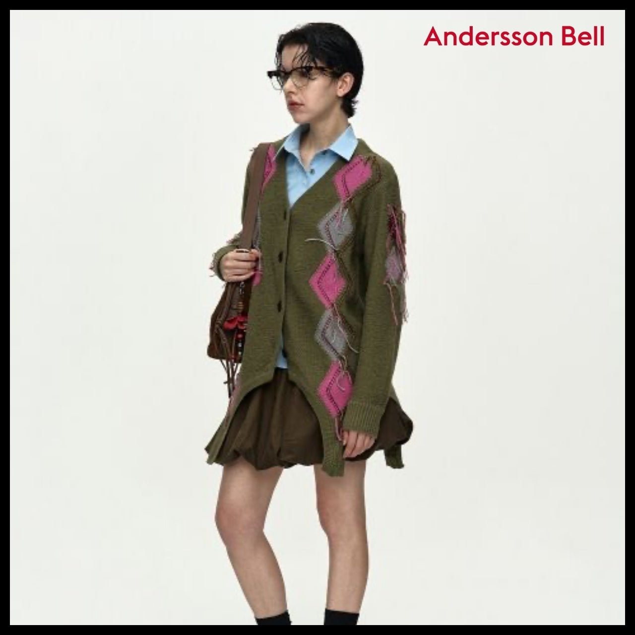 【ANDERSSON BELL】Gartered Argyle Cardigan (2 Colors)