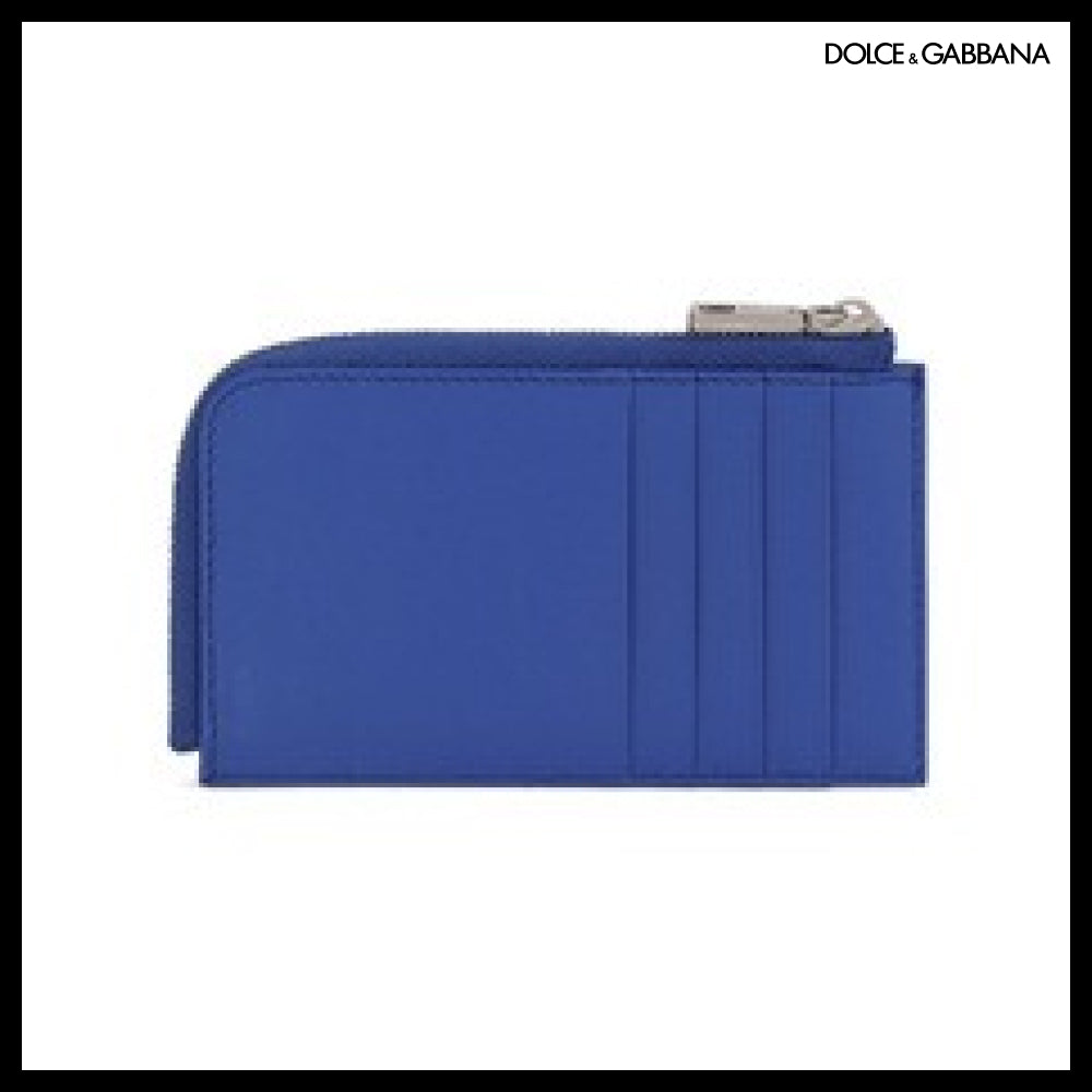 【Dolce & Gabbana】CALFSKIN CARD HOLDER WITH RAISED LOGO