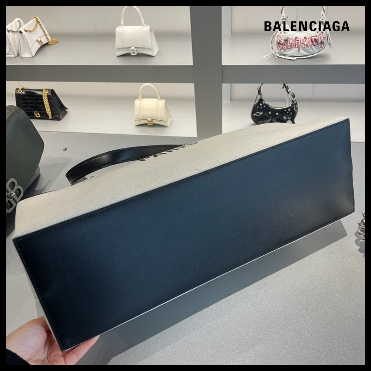 【BALENCIAGA】DUTY FREE Canvas Large Tote Bag Natural