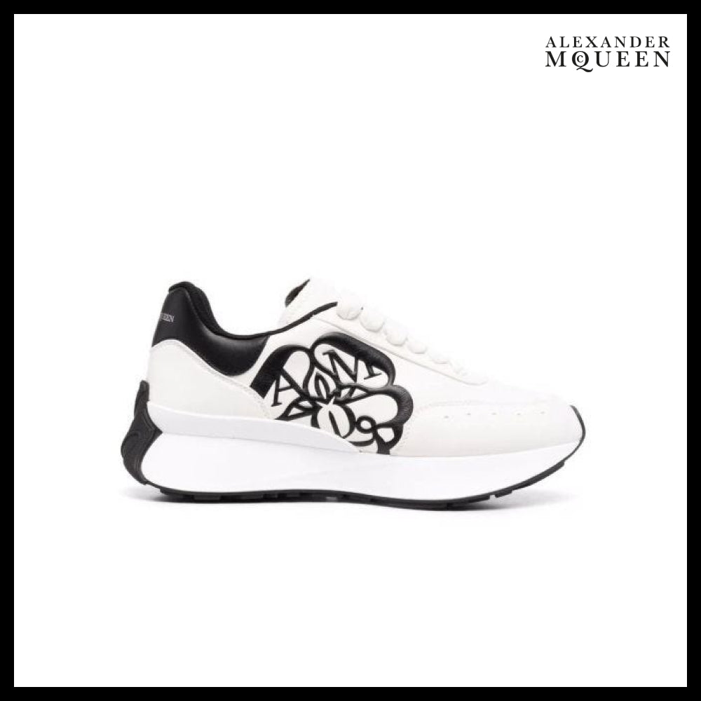 【Alexander Mcqueen】White Oversized Logo-Embossed Sneakers
