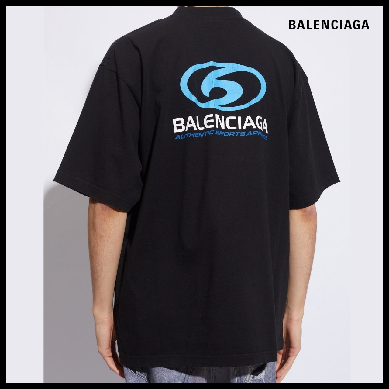 【BALENCIAGA】Surfer Logo Cotton T-shirt Medium Fit