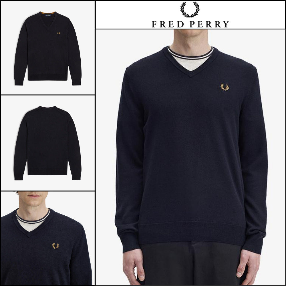 ◆FRED PERRY◆ Vネックニット V Neck Knit クラシック