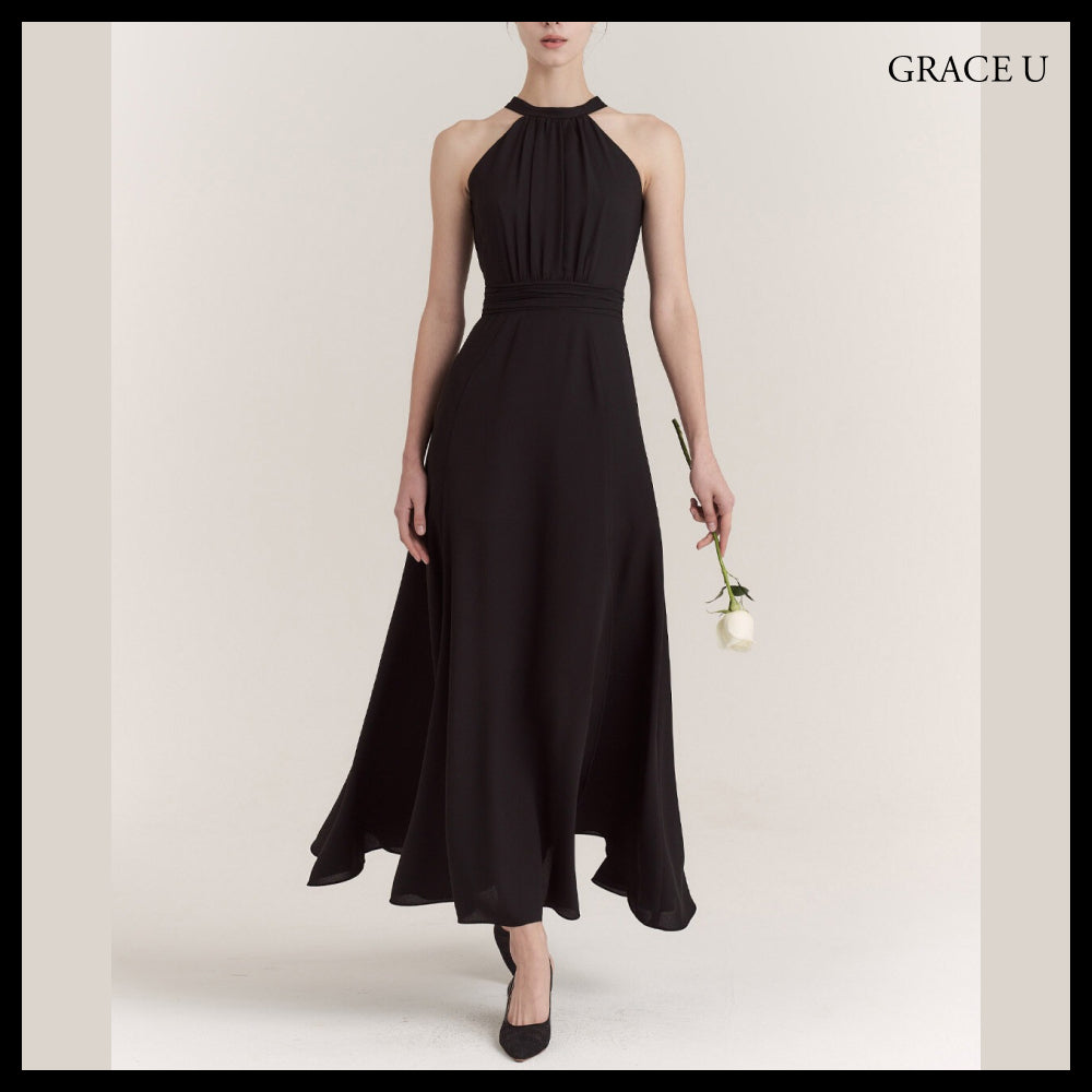 【GRACE U】Isabel Halter-Neck One-Piece 3 Colors