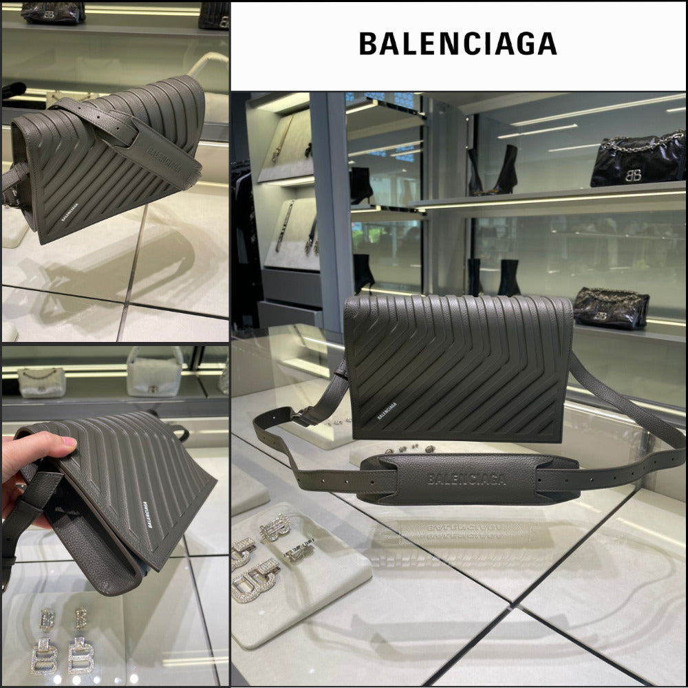 【BALENCIAGA】Car Flap Bag with Strap Khaki