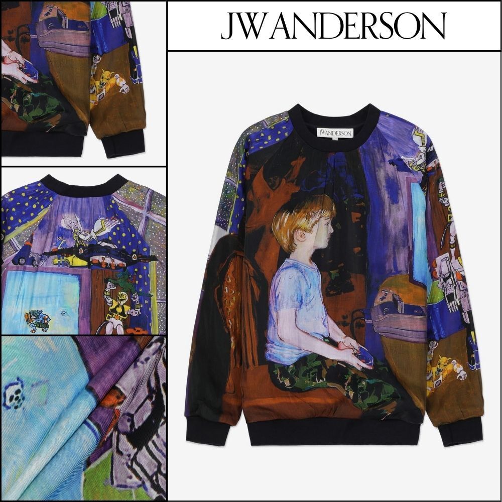 【J W ANDERSON】Printed Layered Sweatshirt Blue