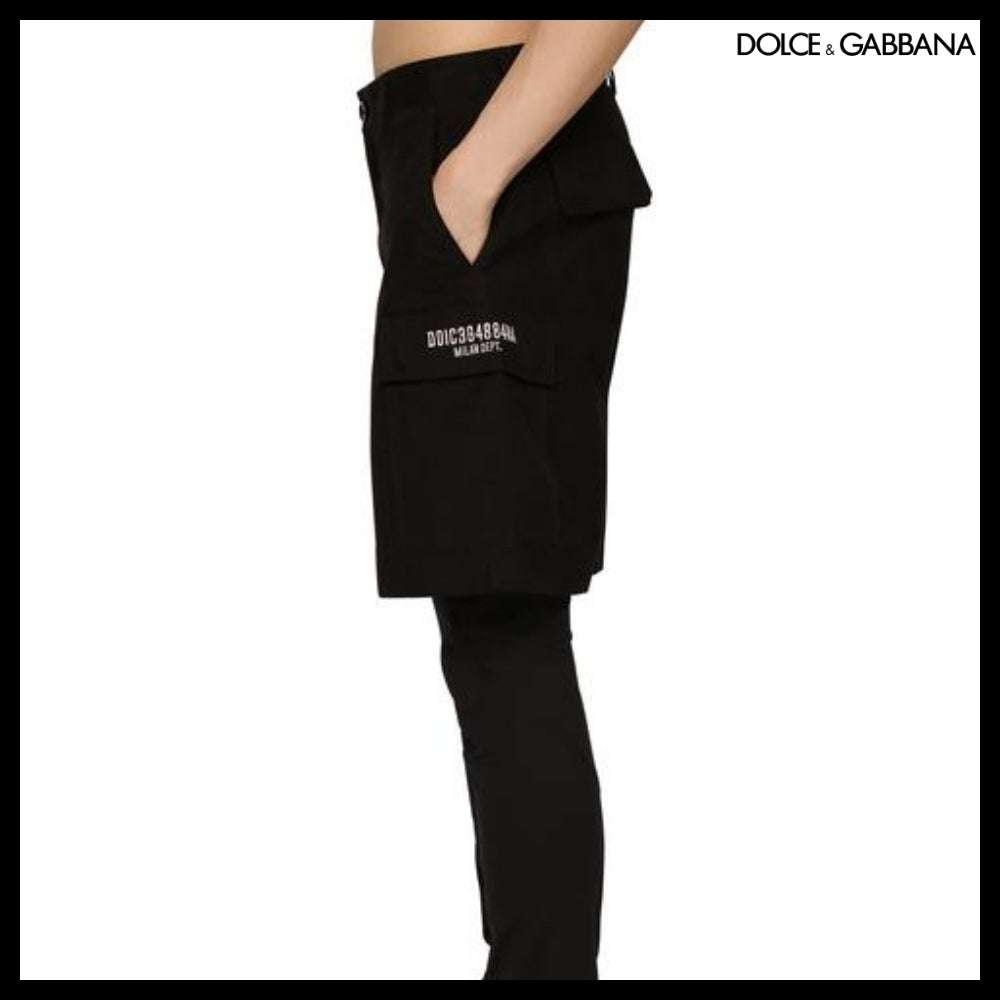 【Dolce&Gabbana】COTTON FAILLE CARGO SHORTS DGVIB3 PATCH