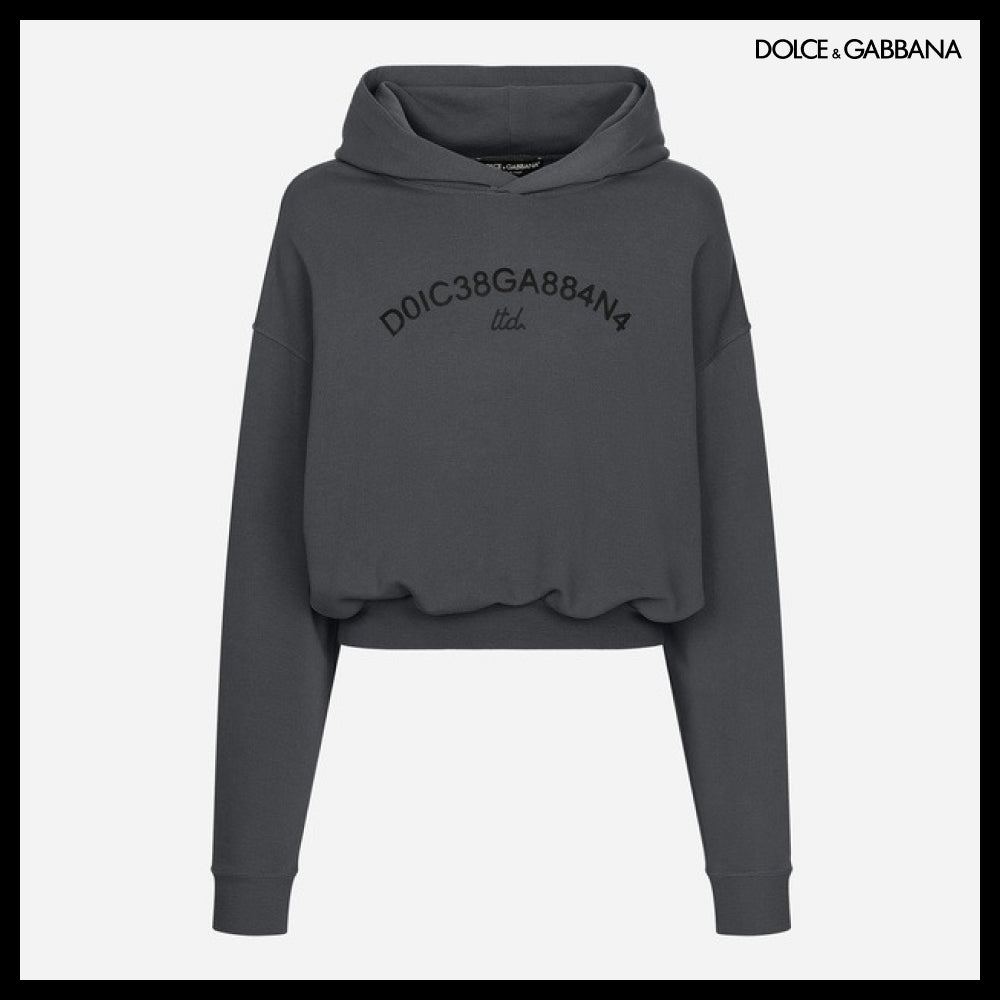 【Dolce & Gabbana】CROPPED HOODIE WITH DOLCE&GABBANA LOGO
