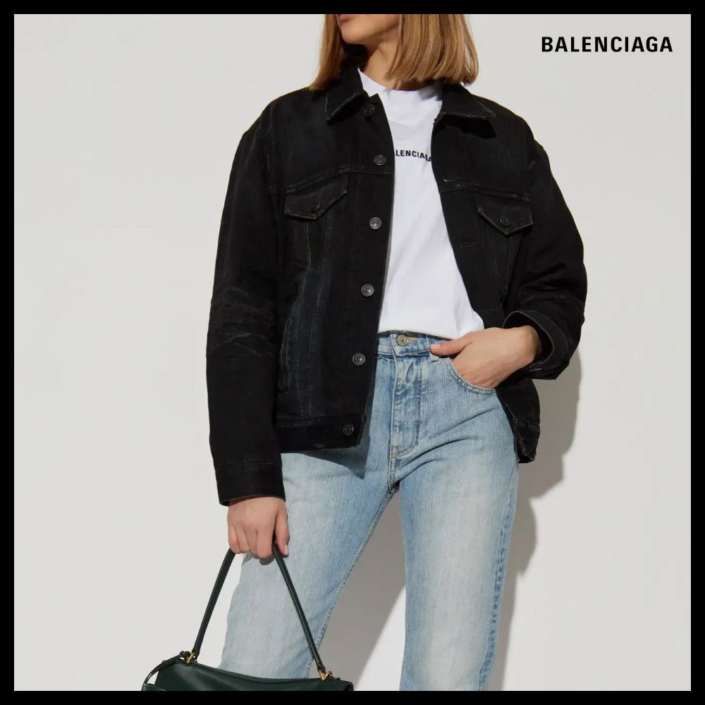 【BALENCIAGA】Standing Collar Jacket Black