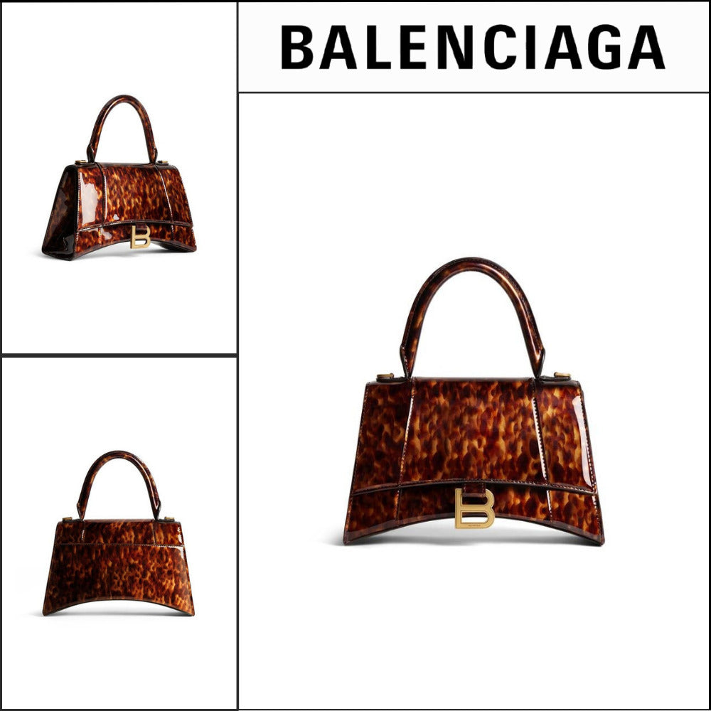 【BALENCIAGA】Hourglass Small Handbag in Tortoise Shell