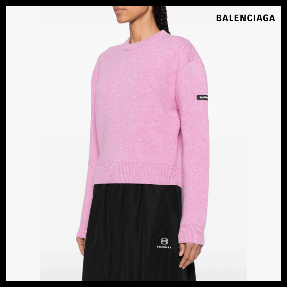 【BALENCIAGA】Wool Crewneck Sweater Pink