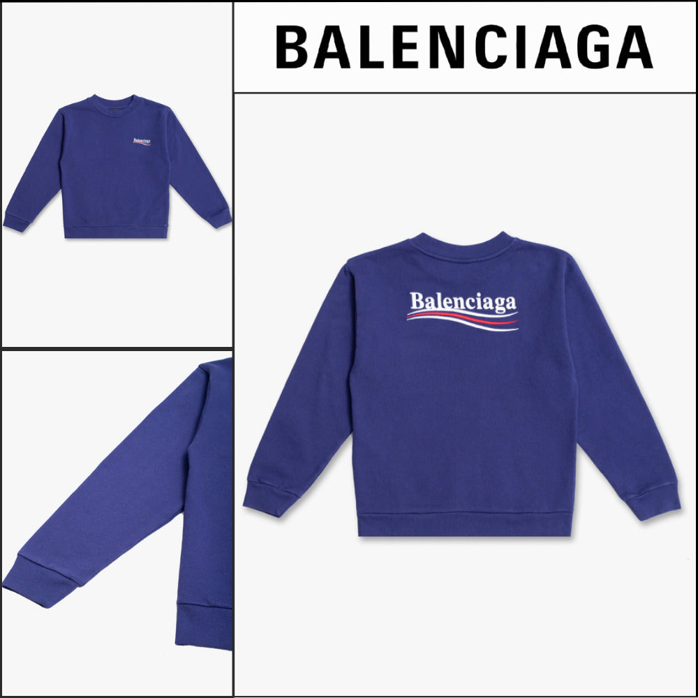 【BALENCIAGA】Kids Political Campaign Sweatshirt Navy