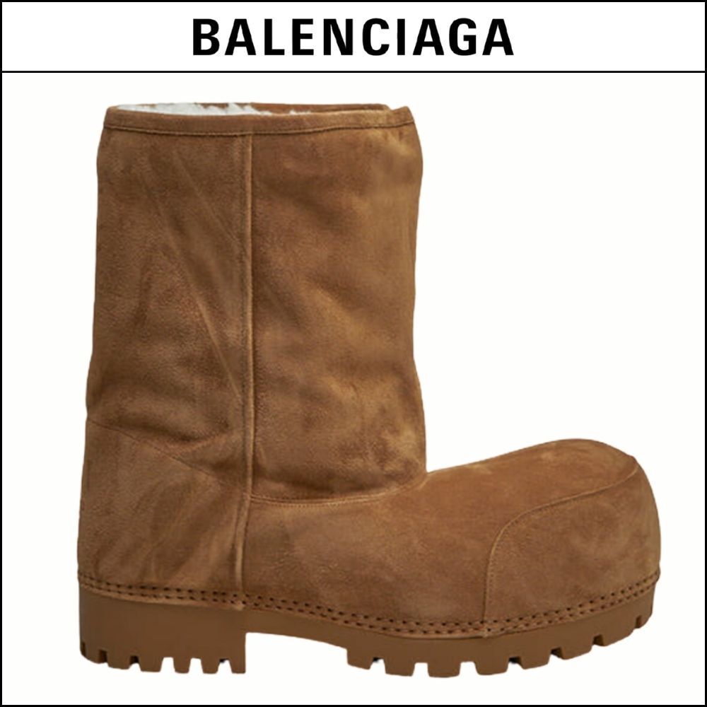 【BALENCIAGA】Alaska Fur Boots Brown
