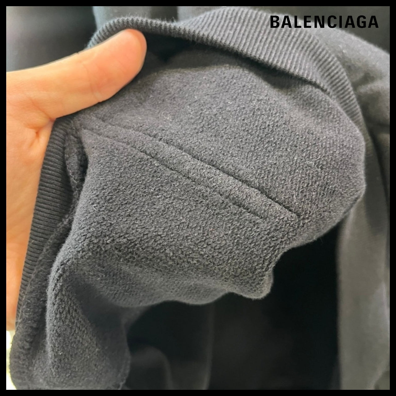 【BALENCIAGA】Tab Hoodie Small Fit Black