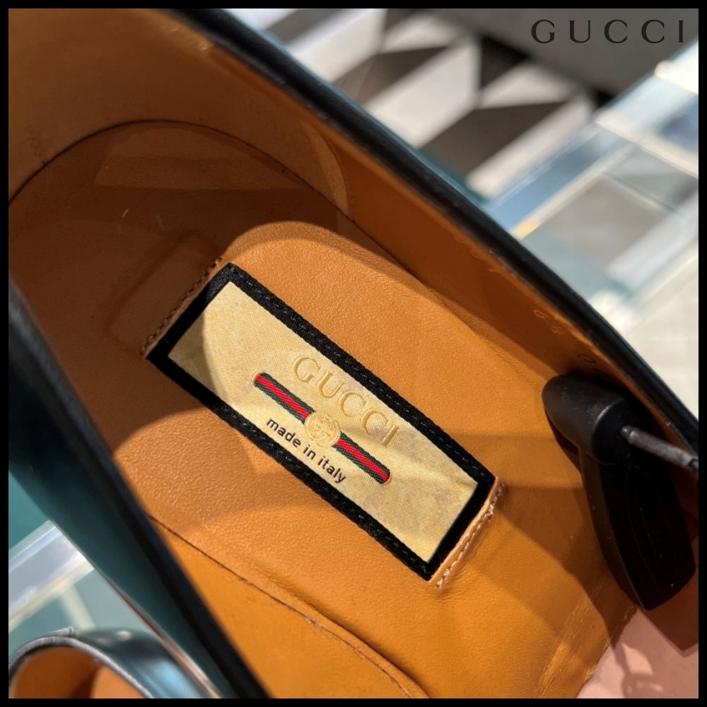 【GUCCI】PARIDE Tassel Fringe Leather Loafers Black