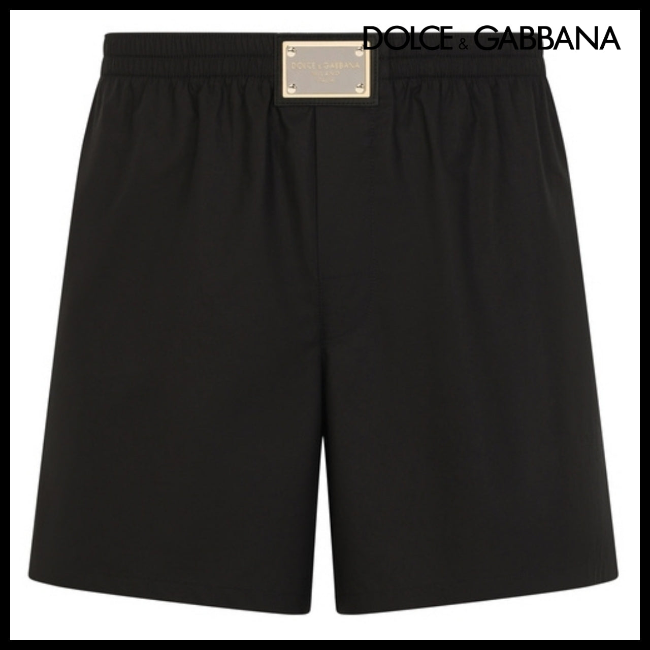 【Dolce & Gabbana】LONG COTTON BOXERS WITH METAL LOGO PLATE