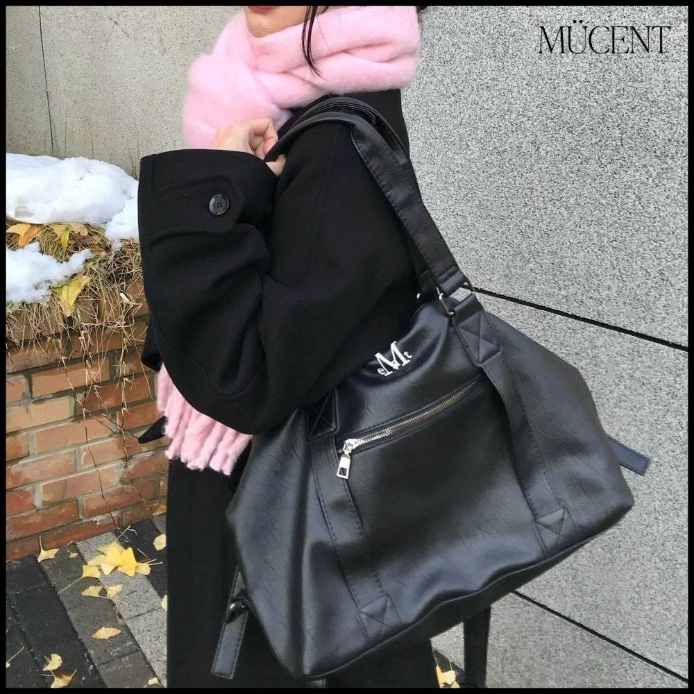 ★MUCENT★PRIME WRINKLE LEATHER TOTE BAG