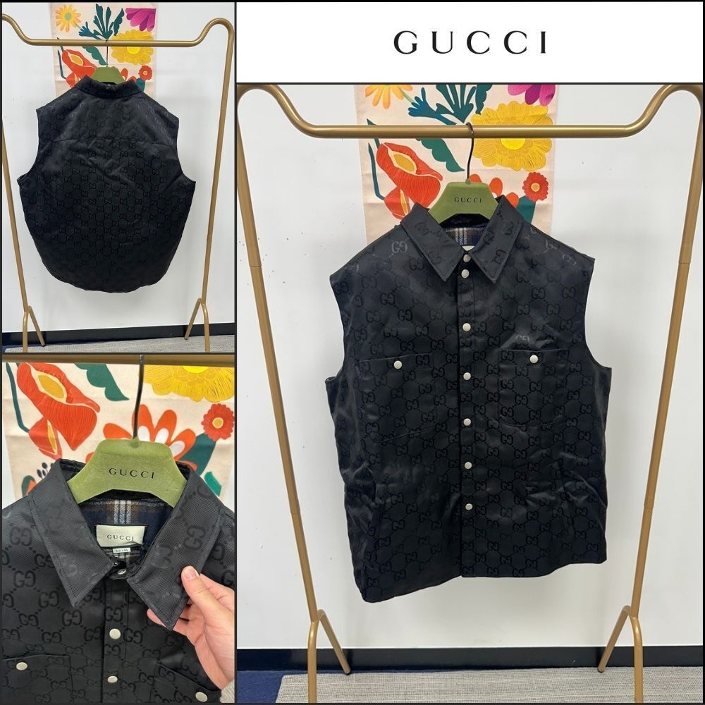 【GUCCI】GG Off The Grid Canvas Nylon Vest Black