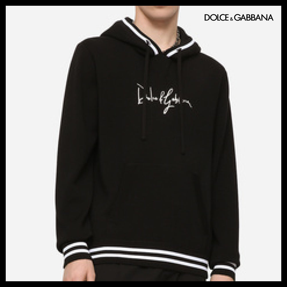 【Dolce & Gabbana】Wool Hoodie with Embroidery