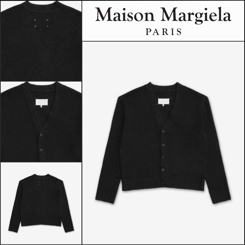 ★MAISON MARGIELA★ Gauged Hemp Knit Cardigan Black
