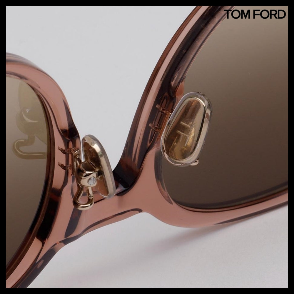 【TOM FORD】Round Transparent Horn-Rimmed Sunglasses