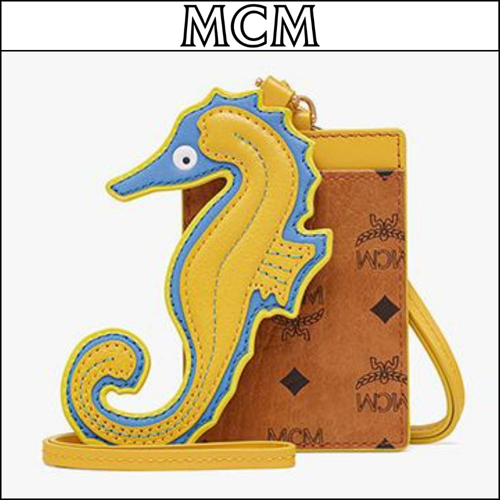 【MCM】Aren visetos lanyard card case with seahorse charm
